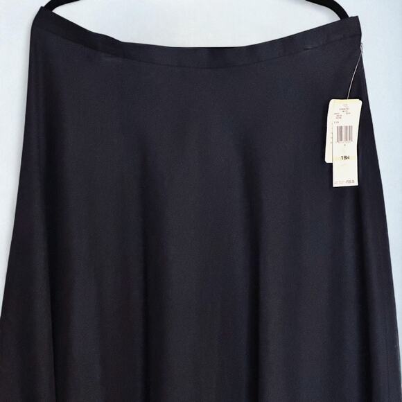 Vintage Jones New York Silk Maxi Skirt Plus 18W Navy Minimalist Elegant NWT 90s - Picture 5 of 8